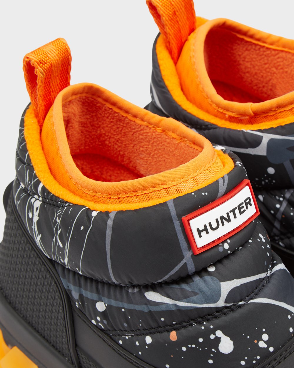 Hunter Snø Støvler Grå Svart - Dame Original Printed Insulated Ankle - Norge OHSMRU-237